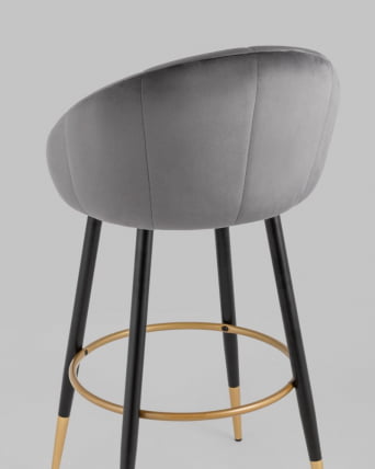 Стул Наоми барный велюр Серый_6