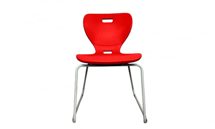 Стул универсального назначения АУРА Л (рост 6) Красный/Каркас полимерный хром / AURA L_2