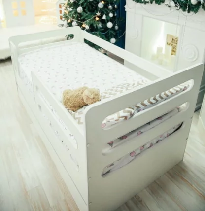 Кроватка-манеж Горизонтали с ящиком_1