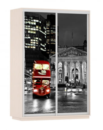 Шкаф-купе двухдверный Экспресс Дуо 1600х2400h Лондон/Дуб молочный_0