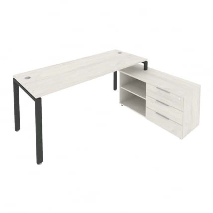 Рабочая станция на П-образном м/к с опорной тумбой правая Metal System Б.РС-СТС-2.5 Пр Наварра/Антрацит_0