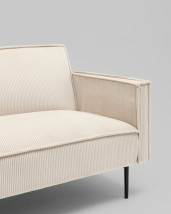 Диван прямой Кассель Д велюр рельефный молочный_6