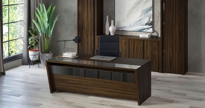 Шкаф высокий широкий (2 низких фасада ЛДСП + 2 средних фасада стекло сатин в раме) Corner COR.ST-1.2R Орех Лоренцо_1