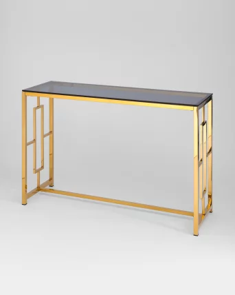 Консоль БРУКЛИН 120x40 Золото стекло smoke_1