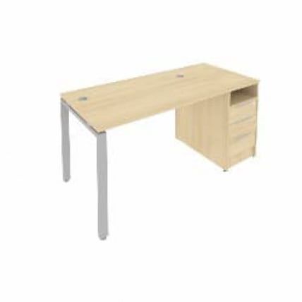 Рабочая станция с опорной тумбой Metal System Б.РС-СТП -1.2 Акация/Серый_0