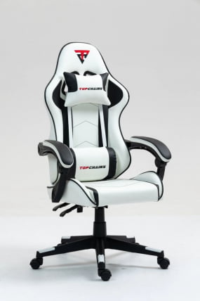 Кресло спортивное TopChairs Shadow бело-черный_1