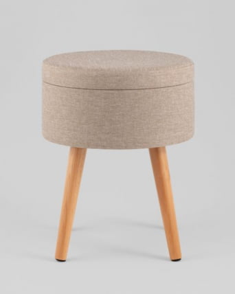 Пуф с ящиком Store Woody рогожка бежевая_4