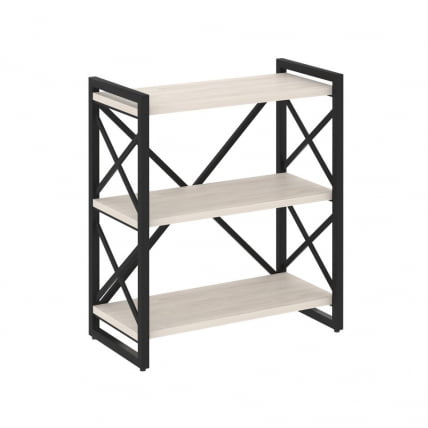 Стеллаж на регулируемых опорах - 3 полки LOFT VR.L-MST.O-3.8 Металл черный Денвер светлый_0
