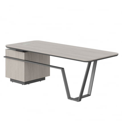 Стол руководителя правый Line СФ-571101.1 Дуб серый Черный графит_1