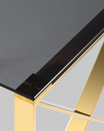 Журнальный стол КРОСС 55x55 Золото (стекло smoke)_5