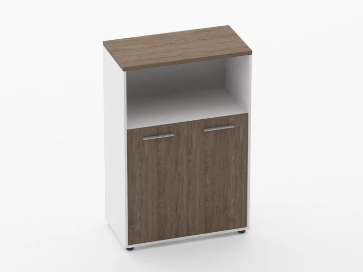 Шкаф 2 широкий закрытый с нишей Deka 10.12.111 Дуб Верцаска/Белый_0