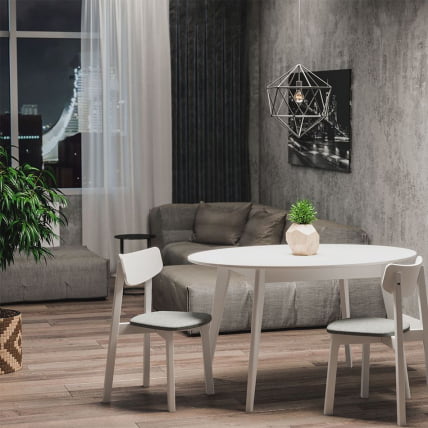 Стул с мягким сиденьем Вега Sand жаккард Эмаль белая_4