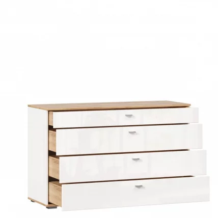 Комод 1200 с 4 ящиками Фиджи ЛД 659.050.000 Дуб Золотой Белый_1