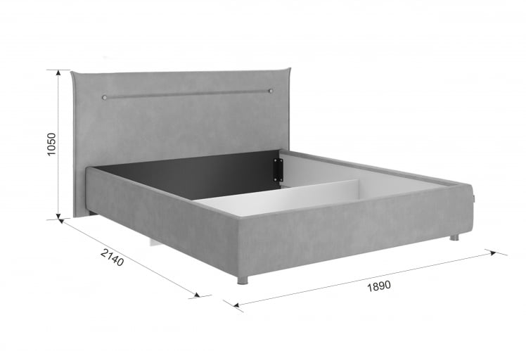 Кровать 1.6 Альба с подъем. механизмом ZP.KM1.6-15 крем (велюр)_1
