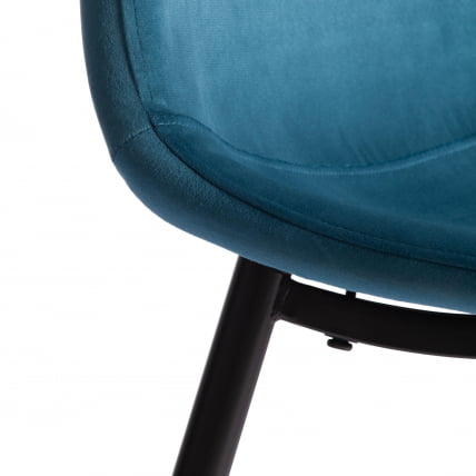 Стул BREEZE (mod. 4724) Велюр/металл , 44 х 53 х 87 см, Dark turquoise (темно-бирюзовый) HLR62 / черный_8