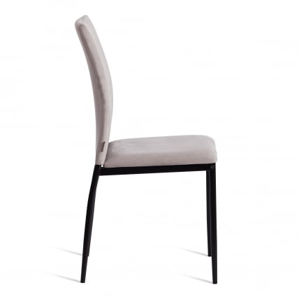 Стул CAPRI (mod. BC565-DC) металл, флок, 43 х 53 х 92 см, Light grey (светло-серый) HLR14 / черный_1