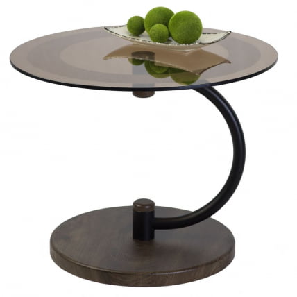 Стол журнальный Дуэт 13Н Черный, дуб маррон / стекло тонированное_5