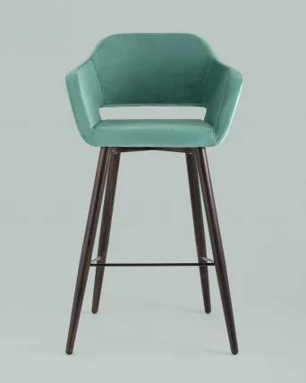 Стул барный Саймон Б велюр Морской_3