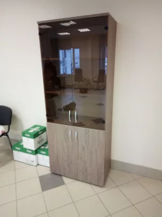 Шкаф высокий со стеклом Glassy 6.19.151 Дуб Верцаска_2