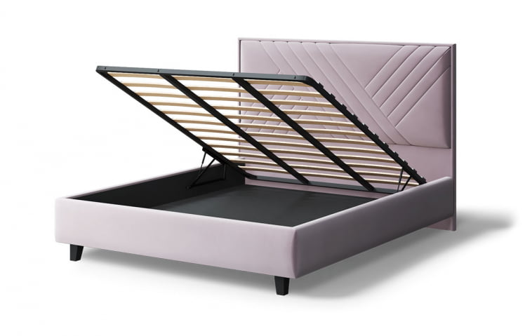Кровать МИРА 2000*1200мм (на опорах), велюр NEO 15 (лиловый), (б/основания, б/матраса)_3
