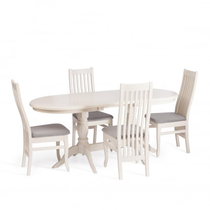 Стул DOLCE мягкое сидение бук, 40х46х100см, ivory white, велюр Tenerife Ultimate grey_5