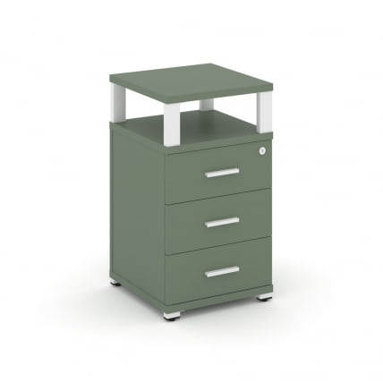 Тумба приставная с 3-мя ящиками и надставкой CONCEPT CN.TUP-003 B/W Кобо Белый_0