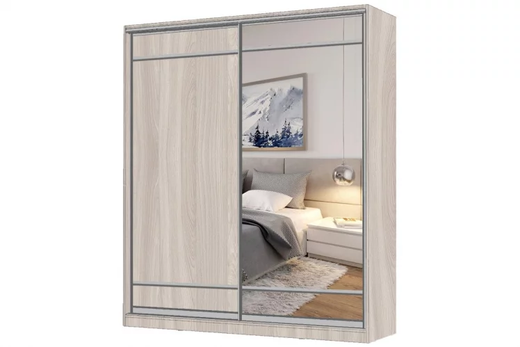Шкаф-купе 2-х дверный Виктория 2000х584х2300, Ясень шимо светлый 20ДЛЛЛДЗЗЗ-Яшс 310-1242_0