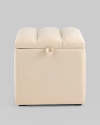 Пуф с крышкой Нильсон велюр Бежевый_4