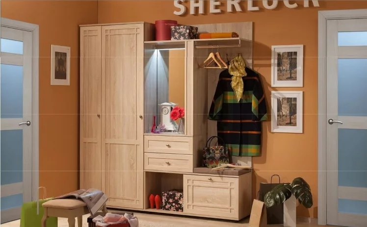 Фасад шкафа для обуви Sherlock 73 правый Дуб Сонома_3