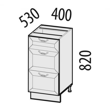 Стол кухонный (3 ящика с метабоксами) Оливия 71.59_1