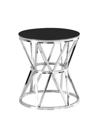 Журнальный стол ВИВА 50x50 Серебро (стекло черное)_0