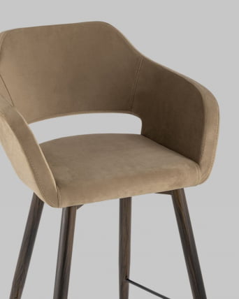 Стул барный Саймон Б велюр Капучино_7