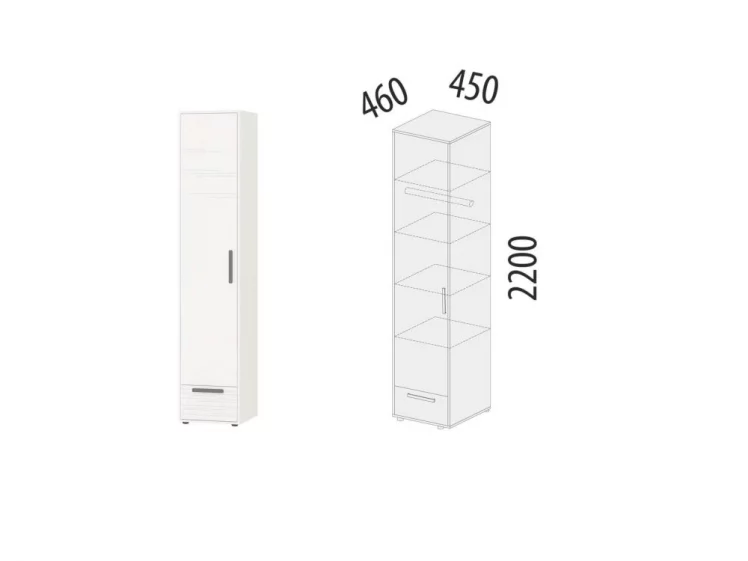 Шкаф-пенал (лев/прав) Аляска 501.22_1