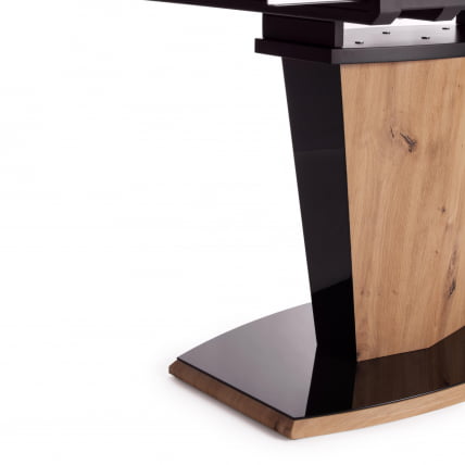 Стол FANCY МДФ HPL/стекло, 120-160х85х75 см, Дуб артисан/Черный_13