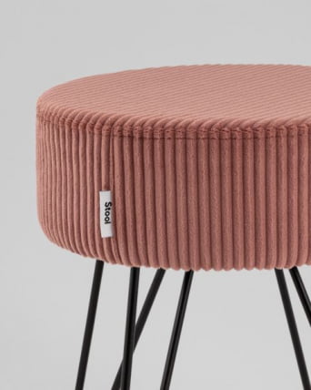 Пуф Спейси велюр рельефный коралловый_3