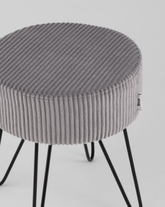 Пуф Спейси велюр рельефный светло-серый_2