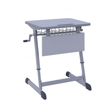 Парта одноместная НОМАД В 600х500 с ручной регулировкой высоты (рост 4-6) Серый/Серый / NOMAD V_0