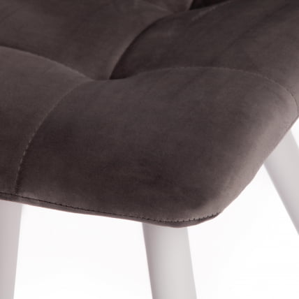 Стул CHILLY (mod. 7095-1) ткань/металл, 45x53х88 см, высота до сиденья 50 см, серый barkhat 26/белый_6