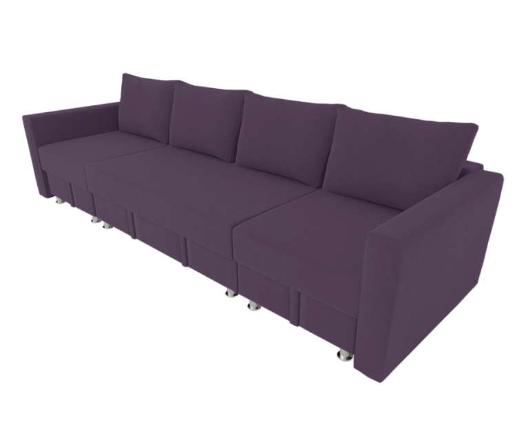 Диван угловой Фиеста Трансформер П- побразный с подлокоткиками (Berhouse) Цвет фасада: Бордо Велюто 25; Тип: Левый/правый; Материал фасада: Металл/Велюр_0