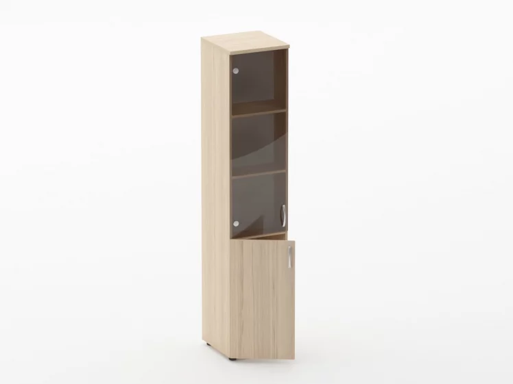 Шкаф высокий со стеклом Glassy 6.19.15Л Бук светлый_1