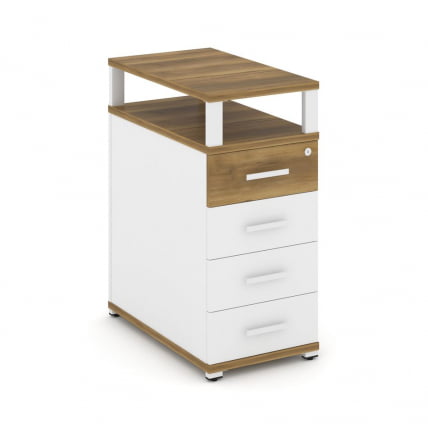 Тумба приставная с 4-мя ящиками и надставкой CONCEPT CN.TGO-003 B/W Сандал Янтарный Белый бриллиант Белый_0