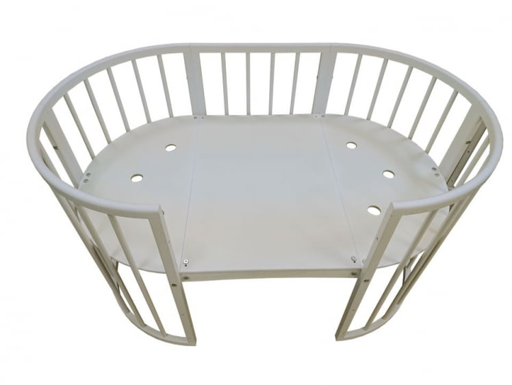 Кровать-трансформер с двумя матрасами и маятником Merry Happy Mini матовая Белая (3 в 1)_5