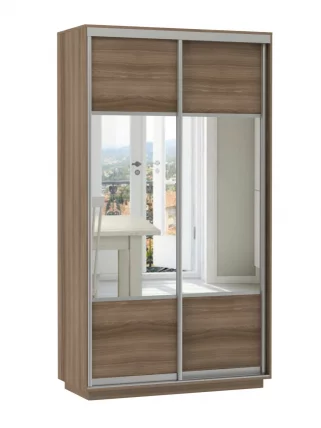 Шкаф-купе двухдверный Экспресс Хит Комби Ясень шимо темный_0