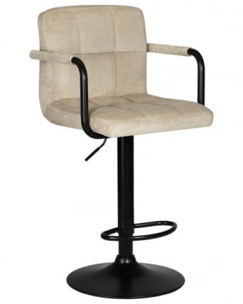 Стул барный ДОБРИН КРУГЕР АРМ БЛАCК (бежевый вельвет (ЛАР-Е2041-04)) 2 шт / DOBRIN KRUGER ARM BLACK (LAR-E2041-04))_1
