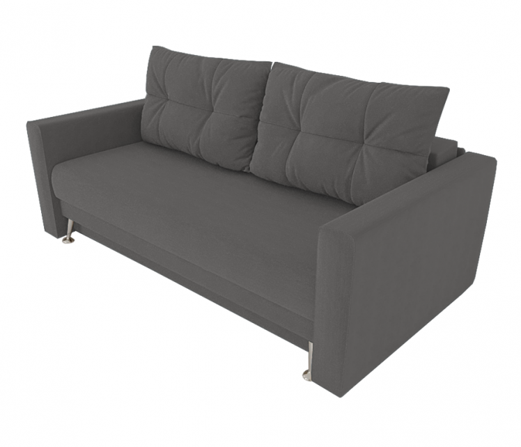 Диван Квадро с мягкими подлокотниками (Berhouse) Цвет фасада: Серый Велюто 12; Тип: Прямой; Материал фасада: Металл/Велюр_0