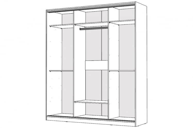 Шкаф-купе 3-х дверный Виктория 1800х584х2300, Белый 18ДЗЗЗДЗЗЗДЗЗЗ-Б 310-1914_1