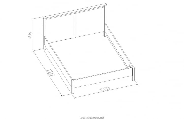 Кровать (1600) Sherlock 42 Орех шоколадный (спальня)_2