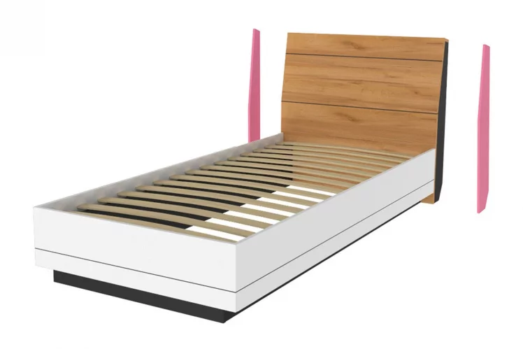 Кровать 900 Урбан ЛД 528.010.000 Дуб золотой/Чёрный/Белый/Розовый_0