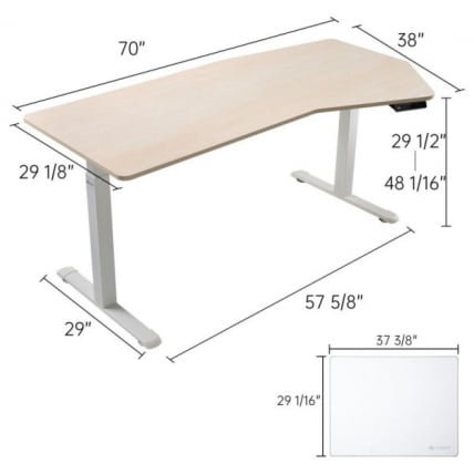 Стол компьютерный с электроприводом Eureka ERK-EDI-HTG-SW (Heptagon), клён_2