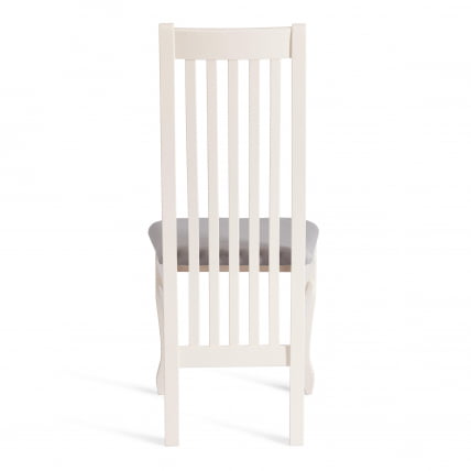 Стул DOLCE мягкое сидение бук, 40х46х100см, ivory white, велюр Tenerife Ultimate grey_3